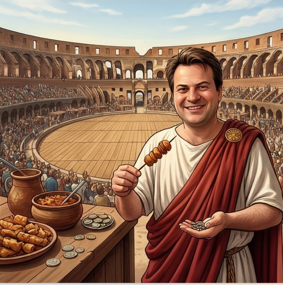 Allan at the Colosseum snack bar