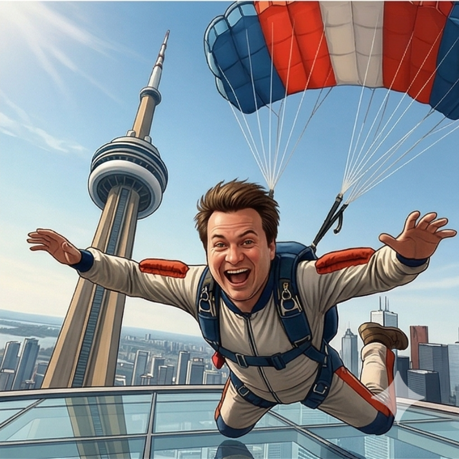 Allan base jumping from the CN Tower